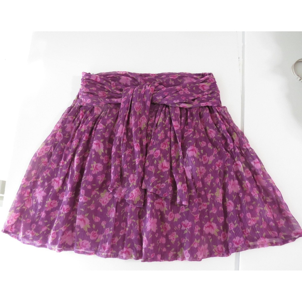 Blunauta Silk Mini Skirt, Floral Print, Italian Designer, Made in Italy